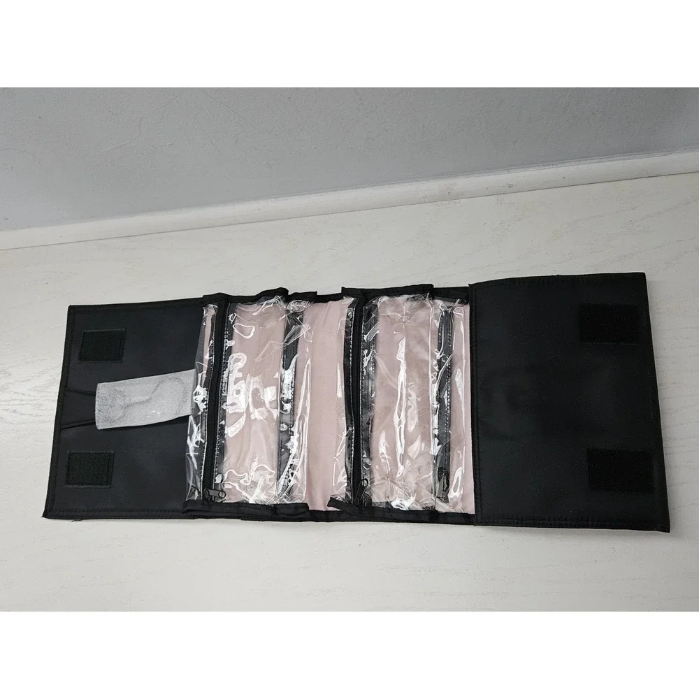 Mary Kay Travel Roll Up Bag - Black and‎ Pink Hanging Organizer Cosmetic Bag New